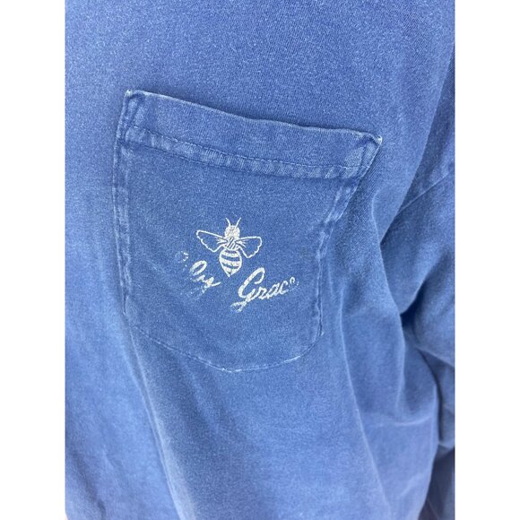 Lily Grace Elephant‎ Raised Right Navy Blue Long Sleeve Size Large - Picture 5 of 8